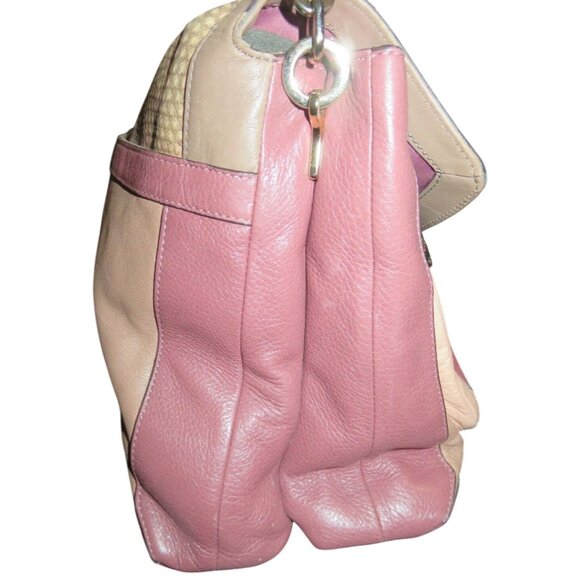 COACH 2013 Madison Pinnacle Pink Exotic Lizard Nubuck Leather Flap Legacy Bag - Picture 5 of 15